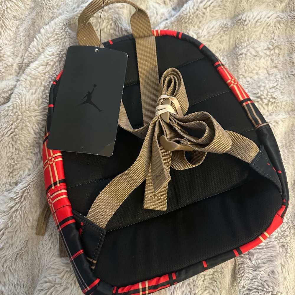 Jordan Red and Black Plaid Boys Backpack - Picture 3 of 3